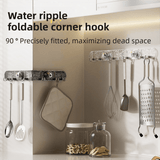 Darrahopens Home & Garden > Storage > Storage Boxes 180°Foldable Hidden Hook Rail with Reusable Suction Cup - Waterproof Water Ripple Rack for Bathroom & Kitchen (White-Transparency)