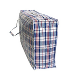 Darrahopens Home & Garden > Storage > Storage Boxes 1x Large Stripe Bag Packing Storage Strip Zip Shopping Travel Check House Moving 65cm x 60cm x 25cm