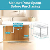 Darrahopens Home & Garden > Storage > Storage Boxes 2 Pack Bathroom Organizer, 2 Tier Clear Under Sink Organizers Vanity Countertop Storage Container,Cabinet Drawers Bins, Pull-Out Organization with Track for Pantry, Kitchen