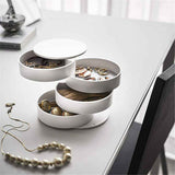Darrahopens Home & Garden > Storage > Storage Boxes 2 Pack Rotating Jewellery Storage Boxes, 4-Layer Dustproof Organizer Cases, Black Nordic Style