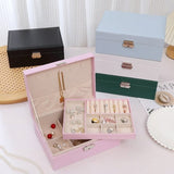 Darrahopens Home & Garden > Storage > Storage Boxes 2-Tier Jewelry Box - With Removable Drawer & Lock - Large Storage Capacity for All Jewelry - Black