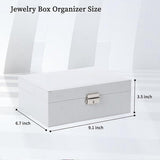 Darrahopens Home & Garden > Storage > Storage Boxes 2-Tier Jewelry Box - With Removable Drawer & Lock - Large Storage Capacity for All Jewelry - White