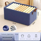Darrahopens Home & Garden > Storage > Storage Boxes 2pc Foldable Fabric Storage Bin with Steel Frame & Handles - 26L Stackable Closet Organizer(Blue)