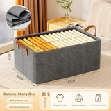 Darrahopens Home & Garden > Storage > Storage Boxes 2pc Foldable Fabric Storage Bin with Steel Frame & Handles - 26L Stackable Closet Organizer(Grey)