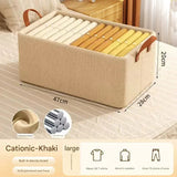 Darrahopens Home & Garden > Storage > Storage Boxes 2pc Foldable Fabric Storage Bin with Steel Frame & Handles - 26L Stackable Closet Organizer(Khaki)