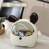 Darrahopens Home & Garden > Storage > Storage Boxes 2PCS Black-Eared Cute Puppy Desktop Bin with Lid - Mini Trash Can & Storage Organiser - Kawaii Office Decor for Vanity & Home Office