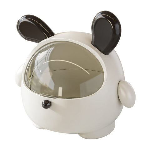 Darrahopens Home & Garden > Storage > Storage Boxes 2PCS Black-Eared Cute Puppy Desktop Bin with Lid - Mini Trash Can & Storage Organiser - Kawaii Office Decor for Vanity & Home Office