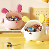 Darrahopens Home & Garden > Storage > Storage Boxes 2PCS Black-Eared Cute Puppy Desktop Bin with Lid - Mini Trash Can & Storage Organiser - Kawaii Office Decor for Vanity & Home Office