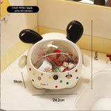 Darrahopens Home & Garden > Storage > Storage Boxes 2PCS Black-Eared with polka dot sticker Cute Puppy Desktop Bin with Lid - Mini Trash Can & Storage Organiser - Kawaii Office Decor for Vanity & Home Office