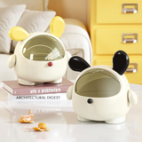Darrahopens Home & Garden > Storage > Storage Boxes 2PCS Black-Eared with polka dot sticker Cute Puppy Desktop Bin with Lid - Mini Trash Can & Storage Organiser - Kawaii Office Decor for Vanity & Home Office