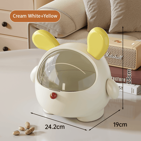 Darrahopens Home & Garden > Storage > Storage Boxes 2PCS Yellow-Eared Cute Puppy Desktop Bin with Lid - Mini Trash Can & Storage Organiser - Kawaii Office Decor for Vanity & Home Office