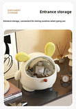 Darrahopens Home & Garden > Storage > Storage Boxes 2PCS Yellow-Eared Cute Puppy Desktop Bin with Lid - Mini Trash Can & Storage Organiser - Kawaii Office Decor for Vanity & Home Office