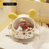 Darrahopens Home & Garden > Storage > Storage Boxes 2PCS Yellow-Eared with polka dot Cute Puppy Desktop Bin with Lid - Mini Trash Can & Storage Organiser - Kawaii Office Decor for Vanity & Home Office