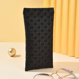 Darrahopens Home & Garden > Storage > Storage Boxes 3-Pack Black Woven Texture Eyeglass Cases - Retro PU Leather Anti-Pressure Glasses Pouch