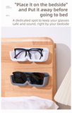 Darrahopens Home & Garden > Storage > Storage Boxes 3-Pack Wall-Mounted Glasses Organizer - PET Bedside Bathroom Eyewear Storage Shelf, Anti-Pressure & Space-Saving(Grey)