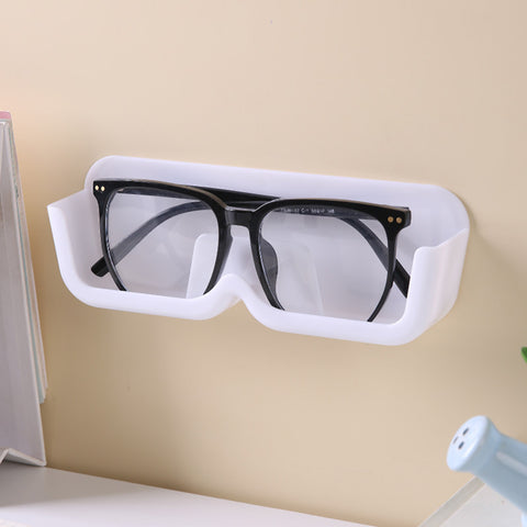Darrahopens Home & Garden > Storage > Storage Boxes 3-Pack Wall-Mounted Glasses Organizer - PET Bedside Bathroom Eyewear Storage Shelf, Anti-Pressure & Space-Saving(White)