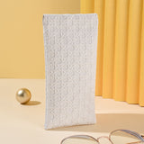 Darrahopens Home & Garden > Storage > Storage Boxes 3-Pack White Woven Texture Eyeglass Cases - Retro PU Leather Anti-Pressure Glasses Pouch