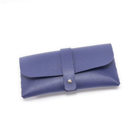 Darrahopens Home & Garden > Storage > Storage Boxes 3-Piece Blue Chic & Sleek PU Leather Soft Eyeglass Case - Protective Pouch for Sunglasses & Reading Glasses