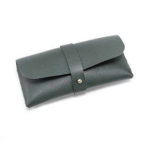Darrahopens Home & Garden > Storage > Storage Boxes 3-Piece Green Chic & Sleek PU Leather Soft Eyeglass Case - Protective Pouch for Sunglasses & Reading Glasses