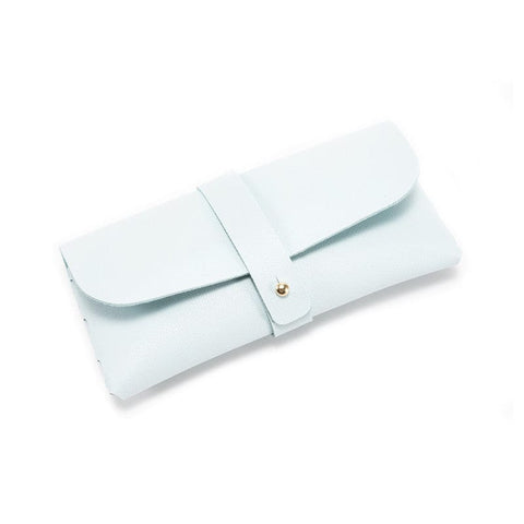 Darrahopens Home & Garden > Storage > Storage Boxes 3-Piece Sky blue Chic & Sleek PU Leather Soft Eyeglass Case - Protective Pouch for Sunglasses & Reading Glasses