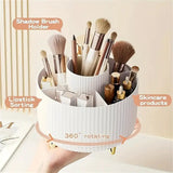 Darrahopens Home & Garden > Storage > Storage Boxes 360° Rotating Multi-Compartment Makeup Brush Holder: Luxurious Vertical Texture with Golden Feet Design, Scientifically Organized Storage, One Cylinder to Tidy Your Vanity Table.