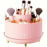 Darrahopens Home & Garden > Storage > Storage Boxes 360° Rotating Multi-Compartment Makeup Brush Holder: Luxurious Vertical Texture with Golden Feet Design, Scientifically Organized Storage, One Cylinder to Tidy Your Vanity Table.