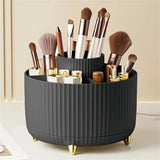 Darrahopens Home & Garden > Storage > Storage Boxes 360° Rotating Multi-Compartment Makeup Brush Holder: Luxurious Vertical Texture with Golden Feet Design, Scientifically Organized Storage, One Cylinder to Tidy Your Vanity Table.(Green)