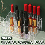 Darrahopens Home & Garden > Storage > Storage Boxes 3pcs Transparent Lipstick Organizer Cosmetic Holder Storage Box for Makeup