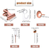 Darrahopens Home & Garden > Storage > Storage Boxes 465PCS Rose Gold Thumbtacks Binder Clips Push Pins Set Office Supplies With Box