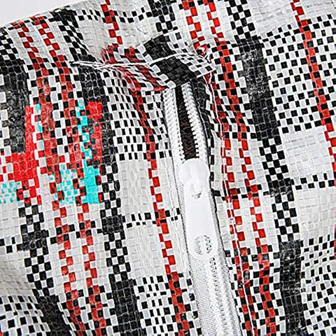 Darrahopens Home & Garden > Storage > Storage Boxes 48x Large Stripe Bag Packing Storage Strip Zip Shopping Travel Check House Moving 78cm x 90cm x 25cm