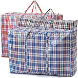 Darrahopens Home & Garden > Storage > Storage Boxes 48x Large Stripe Bag Packing Storage Strip Zip Shopping Travel Check House Moving 90cm x 78cm x 25cm