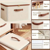 Darrahopens Home & Garden > Storage > Storage Boxes 56L Double Zipper Storage Box with Faux Leather Handles | Large Capacity Lidded Basket, Perfect for Storing Clothes, Bedding, and Moving — Ideal for Bedrooms, Dorms, Studies, Wardrobes, Laundry Baskets, Shelf Bins, and Storage Racks.