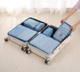 Darrahopens Home & Garden > Storage > Storage Boxes 6pcs Packing Cubes with Shoe Bag Travel Organizer Set - Seablue