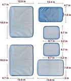 Darrahopens Home & Garden > Storage > Storage Boxes 6pcs Packing Cubes with Shoe Bag Travel Organizer Set - Seablue