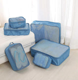 Darrahopens Home & Garden > Storage > Storage Boxes 6pcs Packing Cubes with Shoe Bag Travel Organizer Set - Seablue