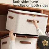 Darrahopens Home & Garden > Storage > Storage Boxes 8L Double Zipper Storage Box with Faux Leather Handles | Large Capacity Lidded Basket, Perfect for Storing Clothes, Bedding, and Moving — Ideal for Bedrooms, Dorms, Studies, Wardrobes, Laundry Baskets, Shelf Bins, and Storage Racks.