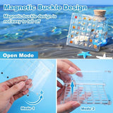 Darrahopens Home & Garden > Storage > Storage Boxes Acrylic Magnetic Seashell Display Box,Clear Sea Shell Display Box,Beach Magnet Storage Organizer Case for Seashell Diamond Beads,100 Grids,Transparent,1 Pack