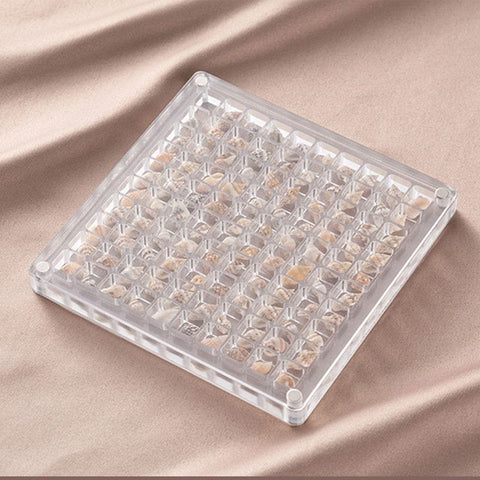 Darrahopens Home & Garden > Storage > Storage Boxes Acrylic Magnetic Seashell Display Box,Clear Sea Shell Display Box,Beach Magnet Storage Organizer Case for Seashell Diamond Beads,100 Grids,Transparent,1 Pack