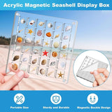 Darrahopens Home & Garden > Storage > Storage Boxes Acrylic Magnetic Seashell Display Box,Clear Sea Shell Display Box,Beach Magnet Storage Organizer Case for Seashell Diamond Beads,36 Grids,Transparent,1 Pack
