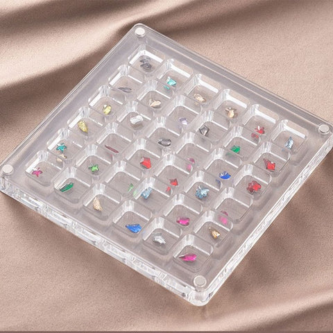 Darrahopens Home & Garden > Storage > Storage Boxes Acrylic Magnetic Seashell Display Box,Clear Sea Shell Display Box,Beach Magnet Storage Organizer Case for Seashell Diamond Beads,36 Grids,Transparent,1 Pack