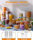 Darrahopens Home & Garden > Storage > Storage Boxes Airtight Food Storage Containers with Lids, 16 PCS Kitchen and Pantry Organization Canisters, BPA-Free, PVC-Free, Food-grade Plastic Leak-proof Jars for Cereal, Flour, Sugar, Extra 16 Labels & Marker