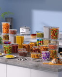 Darrahopens Home & Garden > Storage > Storage Boxes Airtight Food Storage Containers with Lids, 24 PCS Kitchen and Pantry Organization Canisters, BPA-Free, PVC-Free, Food-grade Plastic Leak-proof Jars for Cereal, Flour, Sugar, Extra 24 Labels & Marker