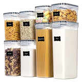 Darrahopens Home & Garden > Storage > Storage Boxes Airtight Food Storage Containers with Lids, 8 PCS Kitchen and Pantry Organization Canisters, BPA-Free, PVC-Free, Food-grade Plastic Leak-proof Jars for Cereal, Flour, Sugar, Extra 8 Labels & Marker