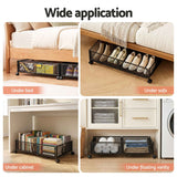 Darrahopens Home & Garden > Storage > Storage Boxes Artiss 2X Under Bed Storage Containers Metal Boxes Quilt Organiser with Wheels