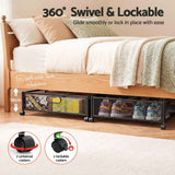 Darrahopens Home & Garden > Storage > Storage Boxes Artiss 2X Under Bed Storage Containers Metal Boxes Quilt Organiser with Wheels