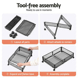 Darrahopens Home & Garden > Storage > Storage Boxes Artiss 4X Under Bed Storage Containers Metal Boxes Quilt Organiser with Wheels