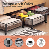 Darrahopens Home & Garden > Storage > Storage Boxes Artiss 4X Under Bed Storage Containers Metal Boxes Quilt Organiser with Wheels