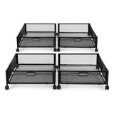 Darrahopens Home & Garden > Storage > Storage Boxes Artiss 4X Under Bed Storage Containers Metal Boxes Quilt Organiser with Wheels