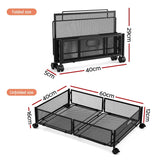 Darrahopens Home & Garden > Storage > Storage Boxes Artiss 4X Under Bed Storage Containers Metal Boxes Quilt Organiser with Wheels