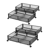Darrahopens Home & Garden > Storage > Storage Boxes Artiss 4X Under Bed Storage Containers Metal Boxes Quilt Organiser with Wheels